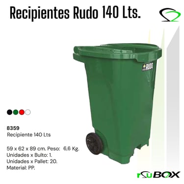 Contenedor 140L con pedal y ruedas RSU BOX
