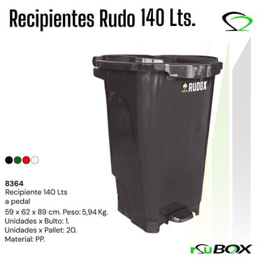 Contenedor 140L con pedal y ruedas RSU BOX
