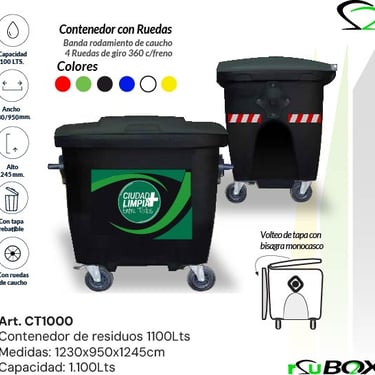 Contenedor CT1100 de gran capacidad RSU BOX